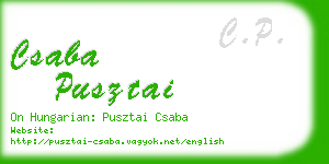 csaba pusztai business card